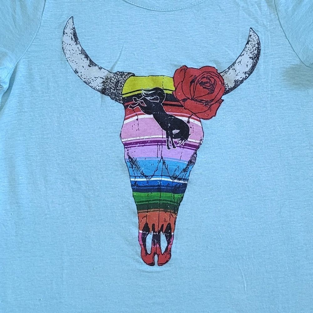 Chaser "Santa Fe Cow🐂 Skull💀" Graphic Tee👕 - NWT - Picture 3 of 14